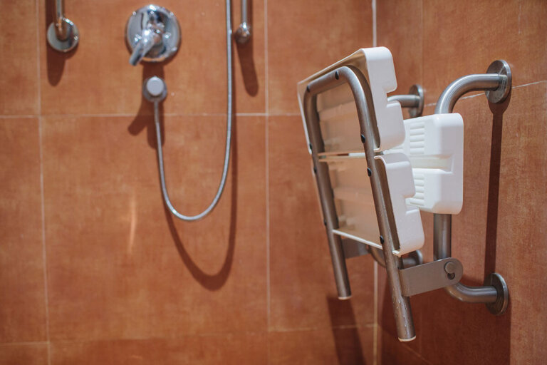 wall-mounted shower seat